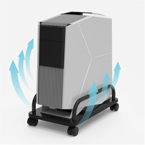Universal CPU-Ständer, tragbar, beweglich, PC-Host-Halter, Büro-Desktop-PC-Gehäusebasis mit 4 Rollen, Gaming-PC-Halter für Tower(Schwarz) Bild 5