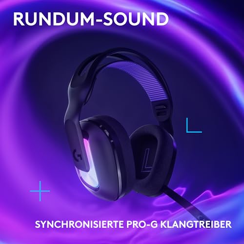 Logitech G G522 LIGHTSPEED, Kabelloses Gaming-Headset, Full-Band-Mikrofon, erweitertes Audio, Tri-Connect (LIGHTSPEED, Bluetooth, USB A auf C), LIGHTSYNC RGB, für PC,Nintendo Switch/Switch 2 – Schwarz Bild 4