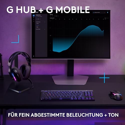 Logitech G G522 LIGHTSPEED, Kabelloses Gaming-Headset, Full-Band-Mikrofon, erweitertes Audio, Tri-Connect (LIGHTSPEED, Bluetooth, USB A auf C), LIGHTSYNC RGB, für PC,Nintendo Switch/Switch 2 – Schwarz Bild 7