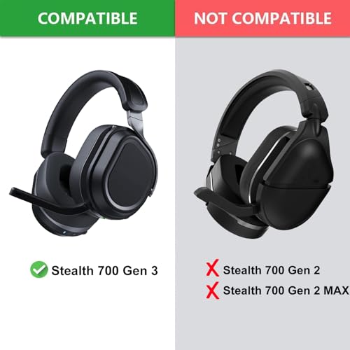Stealth 700 Gen3 Ohrpolster defean Ersatz-Ohrpolster Kompatibel mit Turtle Beach Stealth 700 Gen 3 (700 Gen3) Wireless Gaming Headset, Weicher Schaumstoff mit hoher Dichte und atmungsaktivem Stoff Bild 2
