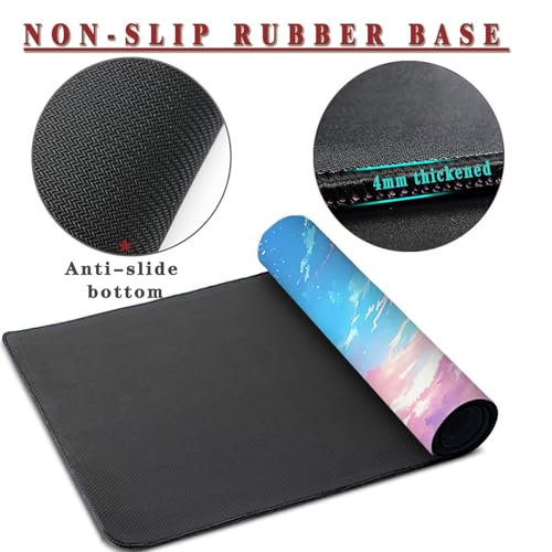 Mauspad XXL 1400x800x4mm Wasserdicht Schreibtischunterlage rutschfeste Speed Gaming Mousepad Cloud (3) Groß Desk Mouse Mat Maus Pad, Schreibtisch Unterlage Deko für PC, MacBook, Laptop, Home Office Bild 3