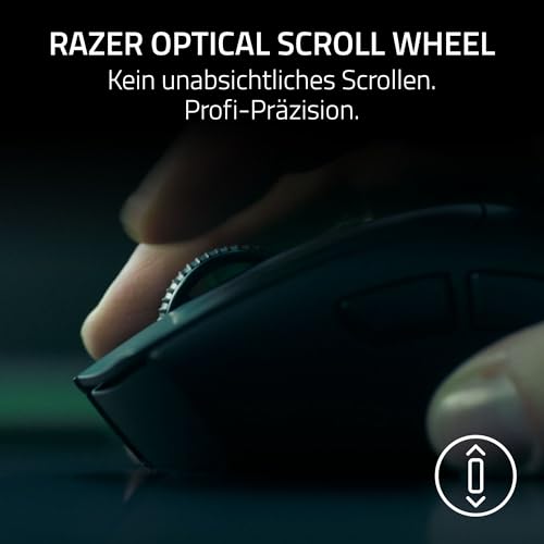 Razer DeathAdder V4 Pro - Ultraleichte kabellose ergonomische E-Sport Maus - 56g leicht - 2,4 GHZ Hyperspeed - Focus Pro 45K Optical Sensor - bis zu 8K Hz Polling - Mouse Switches Gen-4 | Schwarz Bild 6
