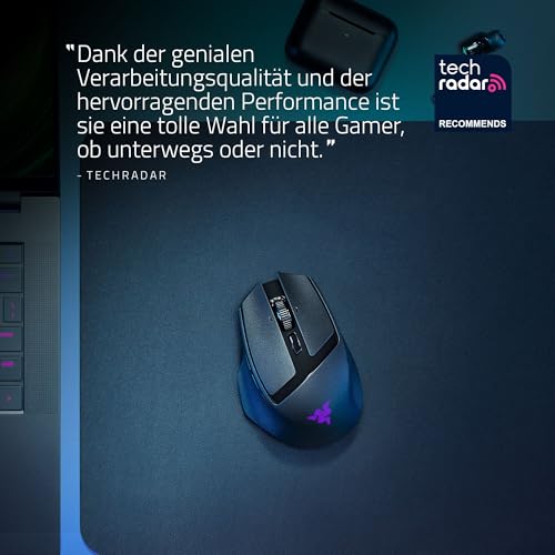 Razer Basilisk Mobile - Kleine ergonomische kabellose Gaming-Maus - AI Prompt Master - Focus X 18K Sensor (Tri-Mode-Konnektivität, bis zu 105 Stunden, Mausschalter Gen-3) Schwarz Bild 3
