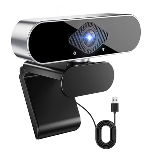 Webcam mit mikrofon Kamera pc cam, 1080p HD Mini Facecam Videokonferenz, 360° verstellbar USB Web Cam Plug&Play für Konferenz Live Streaming Aufnahme Kompatibel mit Skype/Zoom/YouTube Bild 1