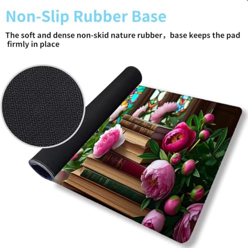 Mauspad Blume Schreibtischunterlage Anlage Mousepad XXL 800x400mm, Mauspad Gaming Groß Desk Mat PC Zubehör Schreibtisch Deko, Maus Pad Wasserdicht Rutschfeste Gummibasis Schreibtisch Schutz Office H-0 Bild 4