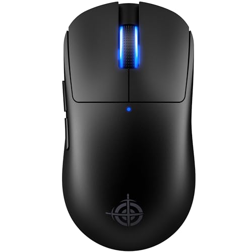 ATTACK SHARK X Magic-Refiner G6 Kabellose Gaming-Maus, 72 g leicht, 24.000 DPI, 1.000 Hz Abfragerate, BT/2,4G Gaming-Maus Kabellos/Kabelgebunden, RGB, 750 mAh Akku, mit Griffband für PC/Mac – Schwarz Bild 1