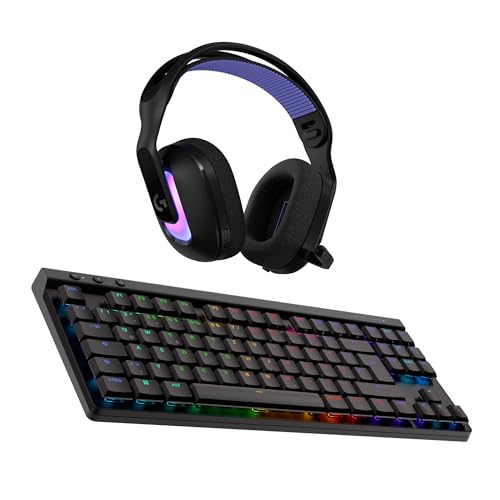 Logitech G522 Lightspeed kabelloses Gaming-Headset und G515 Lightspeed TKL kabellose Gaming-Tastatur, Premium-Headset und -Tastatur mit Bluetooth und Kabelverbindung, PC (QWERTZ) - Schwarz Bild 1