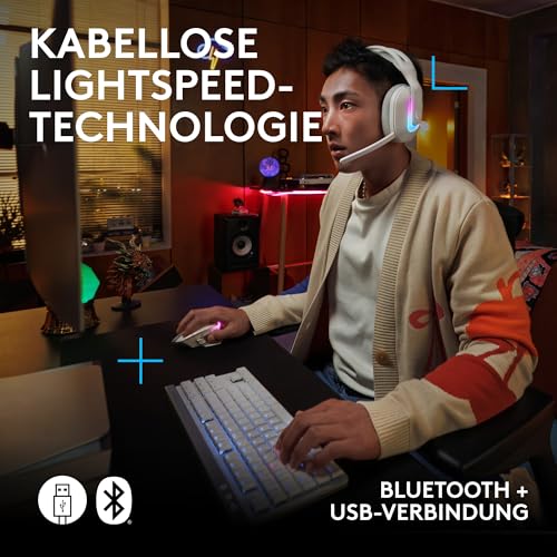 Logitech G522 Lightspeed kabelloses Gaming-Headset und G515 Lightspeed TKL kabellose Gaming-Tastatur, Premium-Headset und -Tastatur mit Bluetooth und Kabelverbindung, PC (QWERTZ) - Schwarz Bild 6