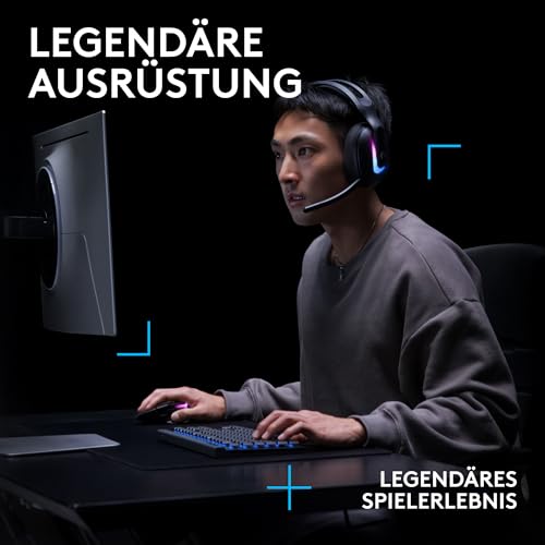 Logitech G522 Lightspeed kabelloses Gaming-Headset und G515 Lightspeed TKL kabellose Gaming-Tastatur, Premium-Headset und -Tastatur mit Bluetooth und Kabelverbindung, PC (QWERTZ) - Schwarz Bild 7