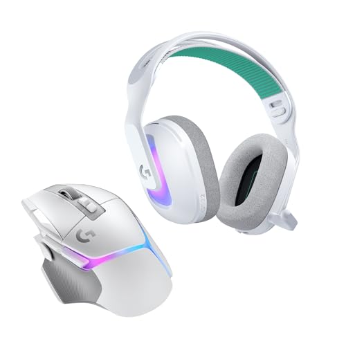 Logitech G G522 kabelloses Gaming-Headset und G502 X Plus kabellose Gaming-Maus – Lightspeed kabellose Maus und Headset-Combo mit RGB LIGHTSYNC – kompatibel mit PC/Windows - Weiß Bild 1