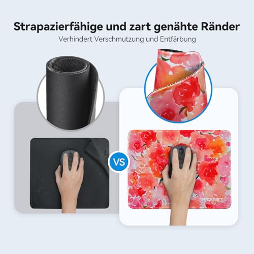 TECKNET Mauspad, 28 x 21 cm Gaming Mousepad mit Wasserdicht und Rutschfester Gummi für PC-Büro, Arbeit, Gaming, Studium, Laptop, Computer, Zuhause Bild 2