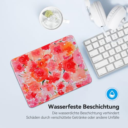 TECKNET Mauspad, 28 x 21 cm Gaming Mousepad mit Wasserdicht und Rutschfester Gummi für PC-Büro, Arbeit, Gaming, Studium, Laptop, Computer, Zuhause Bild 4