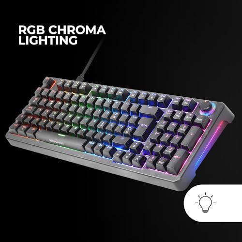 Mars Gaming MKPRO, US, Vollständige Mechanische Gaming-Tastatur, RGB Chroma, Mechanik Hot-Swap Switches, Antighosting, Steuerrad, Erweiterte Software, Multiplattform, Silent Switch, Schwarz Bild 3