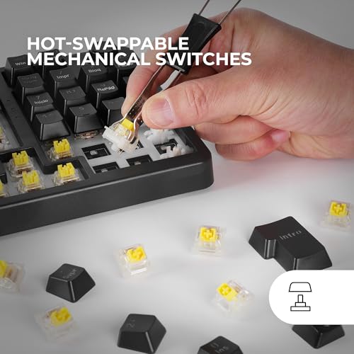 Mars Gaming MKPRO, US, Vollständige Mechanische Gaming-Tastatur, RGB Chroma, Mechanik Hot-Swap Switches, Antighosting, Steuerrad, Erweiterte Software, Multiplattform, Silent Switch, Schwarz Bild 4