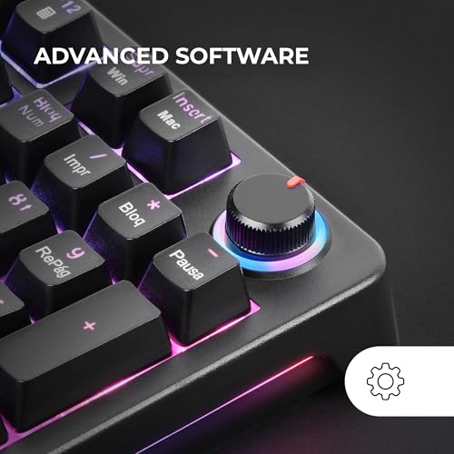 Mars Gaming MKPRO, US, Vollständige Mechanische Gaming-Tastatur, RGB Chroma, Mechanik Hot-Swap Switches, Antighosting, Steuerrad, Erweiterte Software, Multiplattform, Silent Switch, Schwarz Bild 5