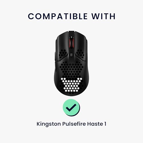 kwmobile Gaming Maus Grip Tape kompatibel mit Kingston Pulsefire Haste 1 Maus - Rutschfestes Griffband für PC Maus - Schwarz Bild 2