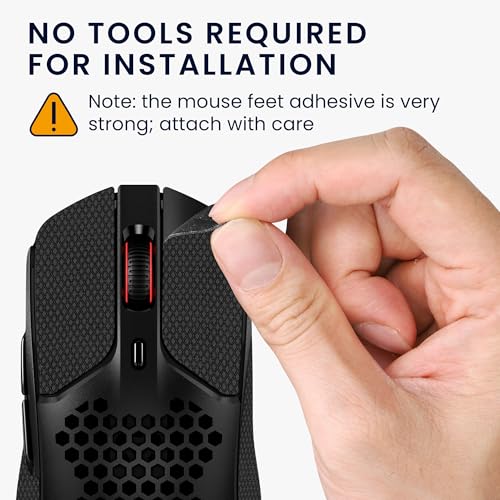kwmobile Gaming Maus Grip Tape kompatibel mit Kingston Pulsefire Haste 1 Maus - Rutschfestes Griffband für PC Maus - Schwarz Bild 3