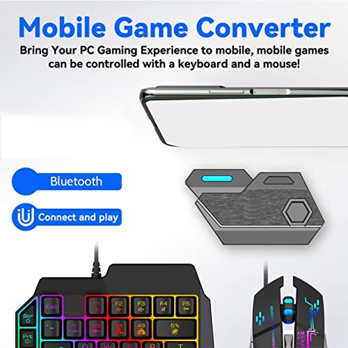 Agwuoetr Gamepad Mobile Controller Gaming Tastatur Maus Konverter Bluetooth für IOS Android Game Adapter, Mix SE Bild 3