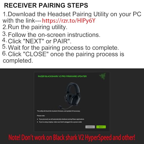 HUYUN Professions USB Wireless Transceiver Receiver Adapter Ersatz für Razer Blackshark V2 Pro Headset Bild 3