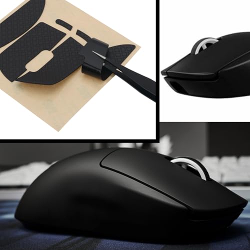 1 Set Maus-Grip-Aufkleber, kompatibel mit Logitech G Pro X Superlight für Gaming (schwarz) Bild 3