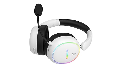 HATOR Phoenix 2 Wireless Gaming-Headset – 40mm Hi-Res Treiber, Hybrid ANC, Spatial Audio, Head Tracking, 2.4GHz & BT5.4, bis zu 45h Akku, inkl. Case – für PC, Konsole & Mobile, Weiß Bild 2
