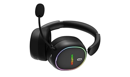 HATOR Phoenix 2 Wireless Gaming-Headset – 40mm Hi-Res Treiber, Hybrid ANC, Spatial Audio, Head Tracking, 2.4GHz & BT5.4, bis zu 45h Akku, inkl. Case – für PC, Konsole & Mobile, Schwarz Bild 2