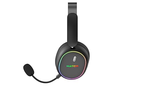 HATOR Phoenix 2 Wireless Gaming-Headset – 40mm Hi-Res Treiber, Hybrid ANC, Spatial Audio, Head Tracking, 2.4GHz & BT5.4, bis zu 45h Akku, inkl. Case – für PC, Konsole & Mobile, Schwarz Bild 3