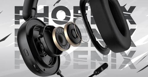 HATOR Phoenix 2 Wireless Gaming-Headset – 40mm Hi-Res Treiber, Hybrid ANC, Spatial Audio, Head Tracking, 2.4GHz & BT5.4, bis zu 45h Akku, inkl. Case – für PC, Konsole & Mobile, Schwarz Bild 6