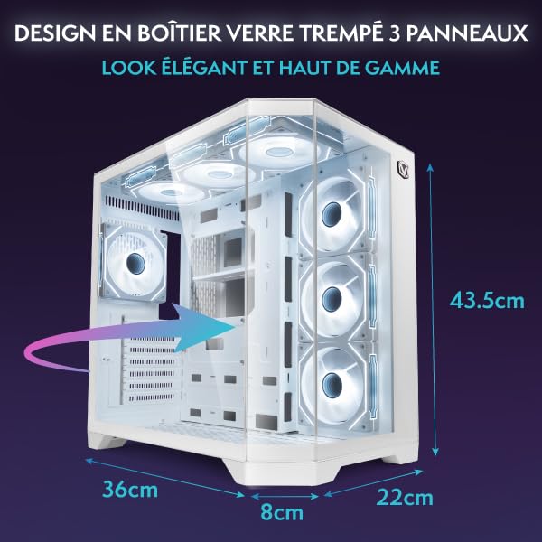 Vibox Gaming PC Set Komplett • Monitor 27 Zoll • Intel Core i9 12900KF 16-Kern • Nvidia RTX 5070 Ti 16GB • 32GB RAM • 1TB NVMe SSD • Windows 11 • WLAN • Blanc Bild 6