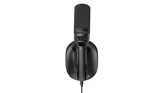 HATOR Hyperpunk 3 Gaming-Headset – 40mm Hi-Res Treiber, 3,5mm Klinke, abnehmbares Mikrofon, Stoff-Ohrpolster mit Memory Foam, 225g leicht – für PC, PS4, Xbox - Schwarz Bild 2