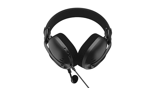 HATOR Hyperpunk 3 Gaming-Headset – 40mm Hi-Res Treiber, 3,5mm Klinke, abnehmbares Mikrofon, Stoff-Ohrpolster mit Memory Foam, 225g leicht – für PC, PS4, Xbox - Schwarz Bild 3