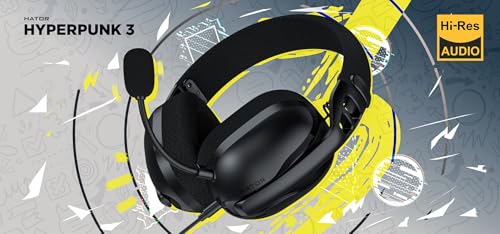 HATOR Hyperpunk 3 Gaming-Headset – 40mm Hi-Res Treiber, 3,5mm Klinke, abnehmbares Mikrofon, Stoff-Ohrpolster mit Memory Foam, 225g leicht – für PC, PS4, Xbox - Schwarz Bild 4