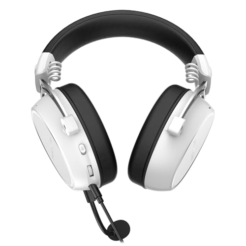 HATOR Hypergang 3 Gaming Headset – Hi-Res Audio, 53mm Treiber, abnehmbares Mikrofon, 3,5mm, Noise Isolation, Memory Foam, PC, PS5, Xbox, Switch - Weiß Bild 2
