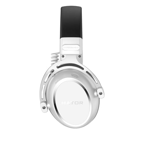 HATOR Hypergang 3 Gaming Headset – Hi-Res Audio, 53mm Treiber, abnehmbares Mikrofon, 3,5mm, Noise Isolation, Memory Foam, PC, PS5, Xbox, Switch - Weiß Bild 3