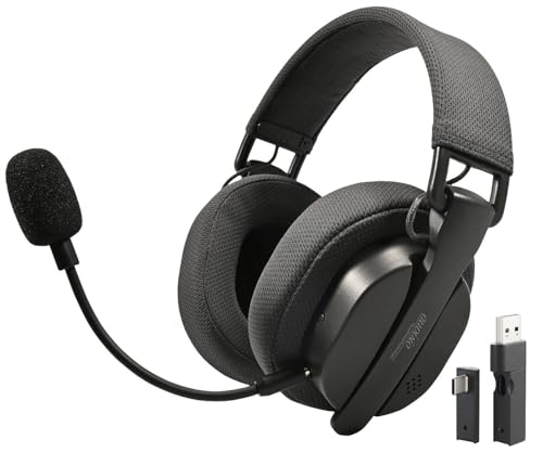 auvisio Headset Bluetooth: Klappbares 3in1-Funk-Gaming-Headset, 2,4 GHz, BT 5.3, 10 Std. Akku (Wireless Kopfhörer, Gaming-Kopfhörer, Bluetooth, PS5) Bild 1
