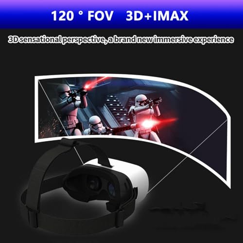 VR-Headset, Virtual-Reality-Headset für Kinder und Erwachsene, universelle 3D-VR-Brille, Spielen Sie 3D-Videospiel-Film, kompatibel mit 5-7 Zoll iOS- und Android-Smartphones, Weiß Bild 3