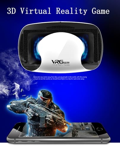 VR-Headset, Virtual-Reality-Headset für Kinder und Erwachsene, universelle 3D-VR-Brille, Spielen Sie 3D-Videospiel-Film, kompatibel mit 5-7 Zoll iOS- und Android-Smartphones, Weiß Bild 4