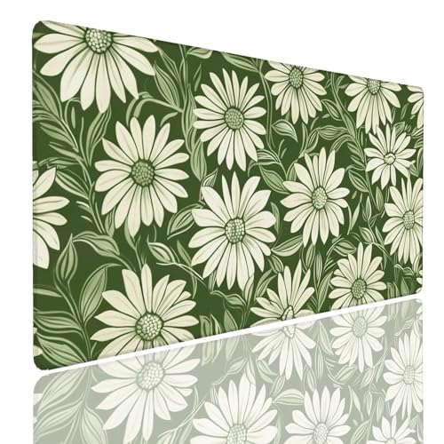Mauspad XXL 1400x800x4mm Wasserdicht Schreibtischunterlage rutschfeste Speed Gaming Mousepad Daisy (3) Groß Desk Mouse Mat Maus Pad, Schreibtisch Unterlage Deko für PC, MacBook, Laptop, Home Office Bild 1