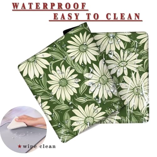 Mauspad XXL 1400x800x4mm Wasserdicht Schreibtischunterlage rutschfeste Speed Gaming Mousepad Daisy (3) Groß Desk Mouse Mat Maus Pad, Schreibtisch Unterlage Deko für PC, MacBook, Laptop, Home Office Bild 2