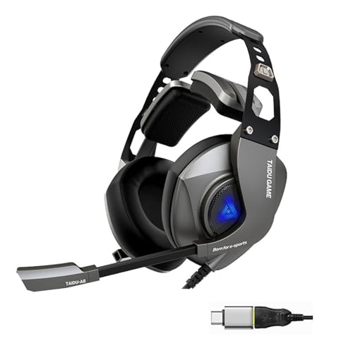 Kabelgebundene Kopfhörer Computer Headsets 7.1 Sound Noise Cancelling Mikrofon Leder Ohrpolster für komfortables Gaming und Bild 4