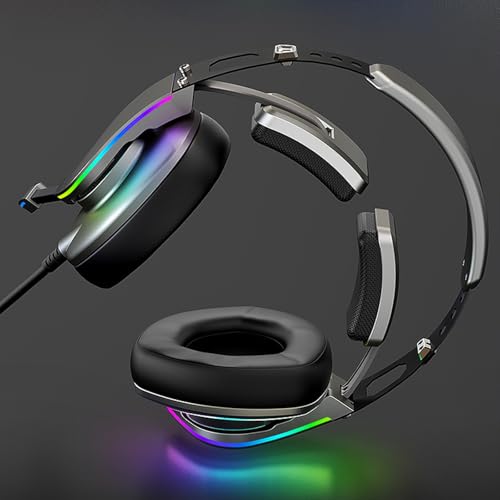 Kabelgebundene Kopfhörer Computer Headsets 7.1 Sound Noise Cancelling Mikrofon Leder Ohrpolster für komfortables Gaming und Bild 6