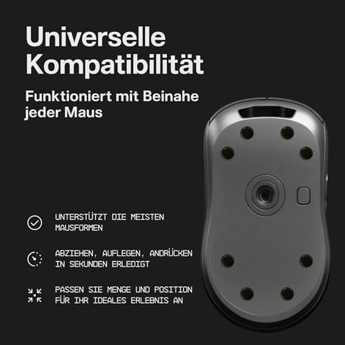 Wallhack PTFE Maus Dot-Skates | Universale Premium Skates für Gaming Mäuse | Ultra-Glattes Gleiten auf Stoff & Glaspads | Geschwindigkeit & Kontrolle Anpassen | Schnell & Einfach | Schwarz 7mm x 14mm Bild 6