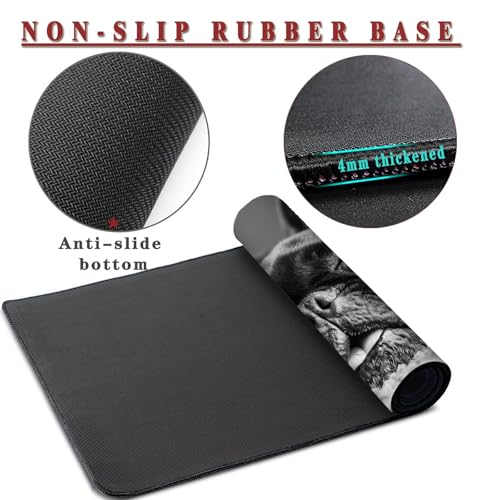 Mauspad XXL 1400x800x4mm Wasserdicht Schreibtischunterlage rutschfeste Speed Gaming Mousepad Dog Groß Desk Mouse Mat Maus Pad, Schreibtisch Unterlage Deko für PC, MacBook, Laptop, Home Office Bild 3