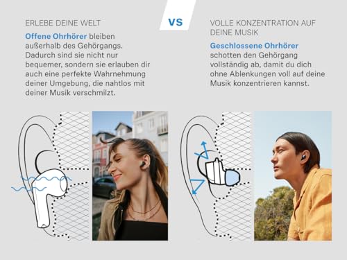Sennheiser ACCENTUM Open Earbuds - Open-Ear Design, dynamischer Sound & Kopfhörer kabellos Bluetooth, IPX4-Spritzwasserschutz, 28h Akku, USB-C Ladeetui, für Musik & Telefonate, Schwarz Bild 2