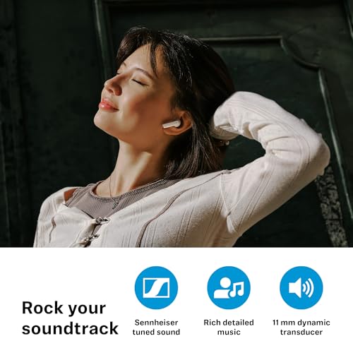 Sennheiser ACCENTUM Open Earbuds - Open-Ear Design, dynamischer Sound & Kopfhörer kabellos Bluetooth, IPX4-Spritzwasserschutz, 28h Akku, USB-C Ladeetui, für Musik & Telefonate, Schwarz Bild 4