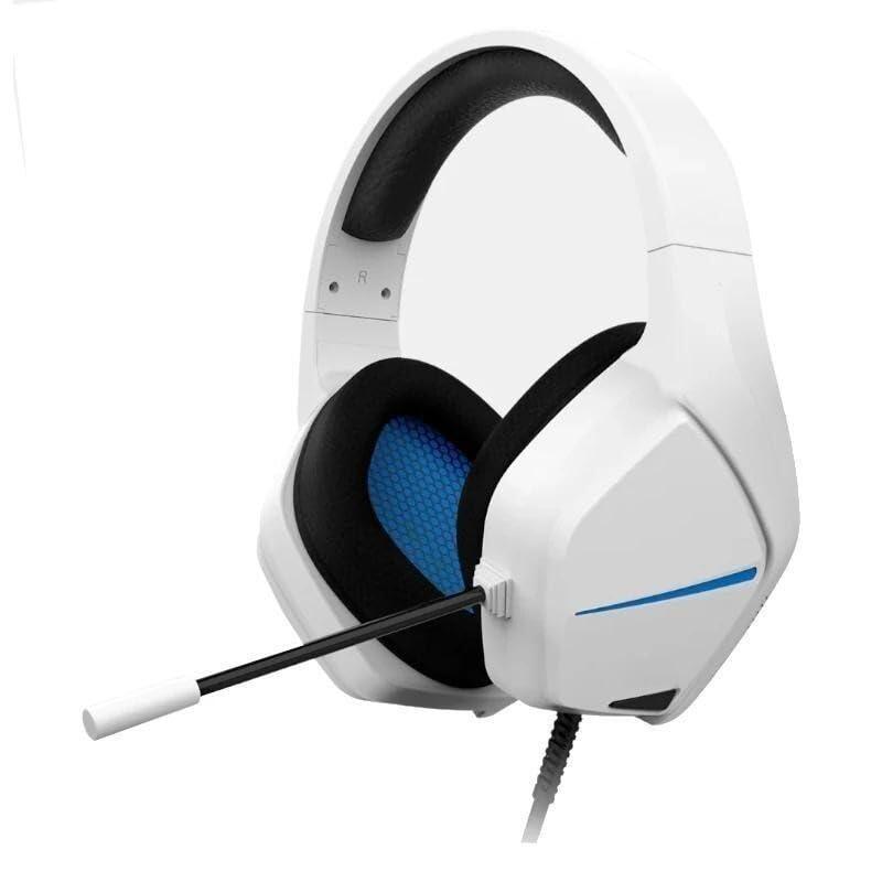 Glowster Gaming-Stereo-Headset, Weiß und Blau, mit Surround-Sound und und Mikrofon, ideal für Videospiele und Online-Chats. Bild 1