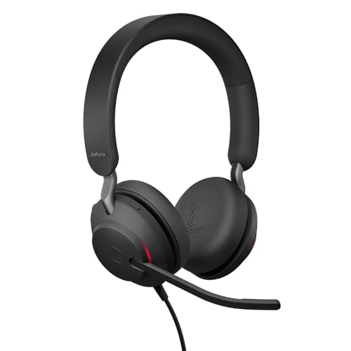 Jabra Evolve2 40 SE Kabelgebundenes Stereo-Headset mit Geräuschunterdrückung, Mikrofon und USB-C/A-Kabel - MS Teams-Zertifiziert, kompatibel mit Allen Anderen Plattformen - Schwarz Bild 1
