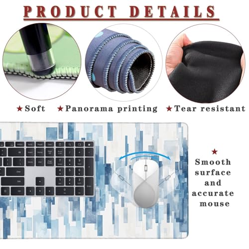Mauspad XXL 1400x800x4mm Wasserdicht Schreibtischunterlage rutschfeste Speed Gaming Mousepad Fashion (1) Groß Desk Mouse Mat Maus Pad, Schreibtisch Unterlage Deko für PC, MacBook, Laptop, Home Office Bild 4