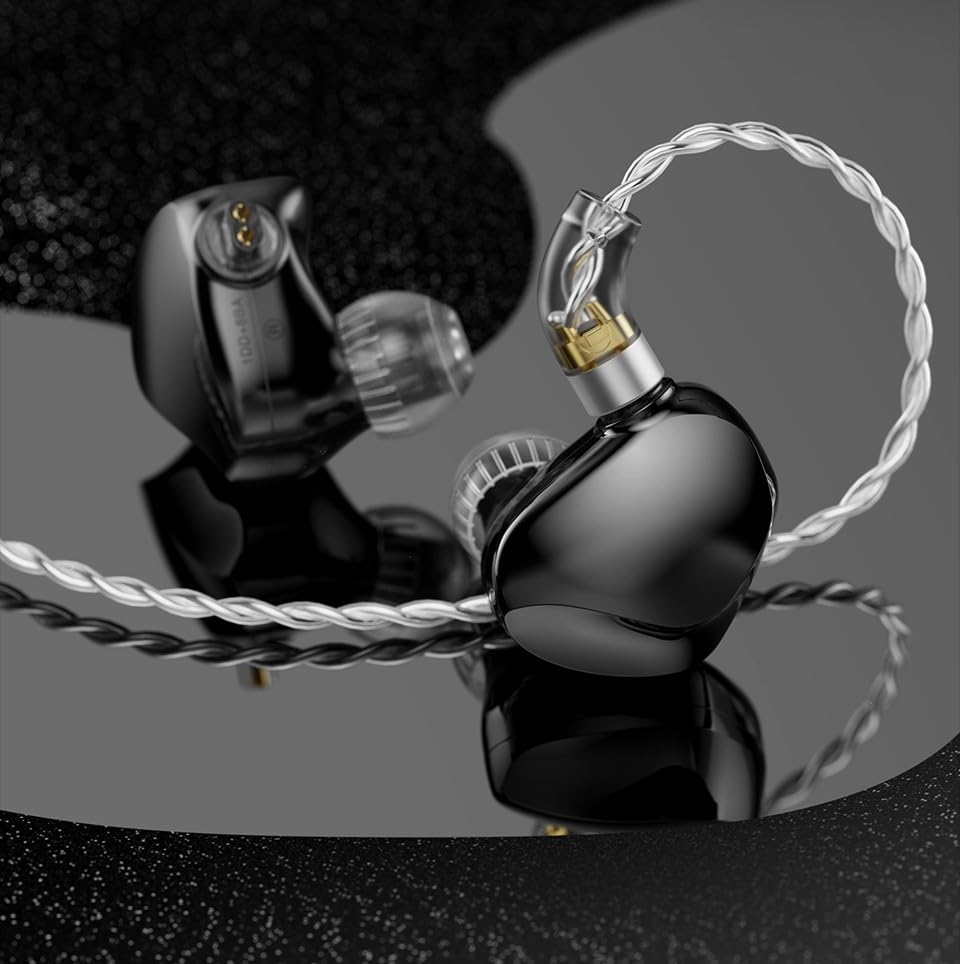 SABAJ TRN VX Pro+ Kabelgebundene Kopfhörer mit Mikrofon,1DD+8BA HiFi In-Ear Kopfhörer, 32Ω Gaming Kopfhörer Abnehmbares-Kabel (3,5 mm) Bild 2