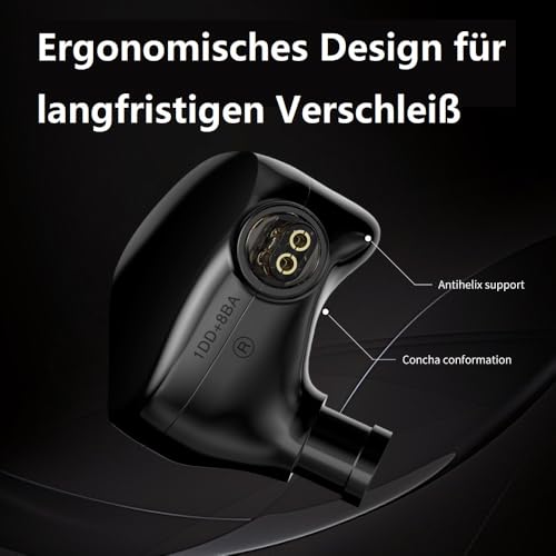 SABAJ TRN VX Pro+ Kabelgebundene Kopfhörer mit Mikrofon,1DD+8BA HiFi In-Ear Kopfhörer, 32Ω Gaming Kopfhörer Abnehmbares-Kabel (3,5 mm) Bild 6